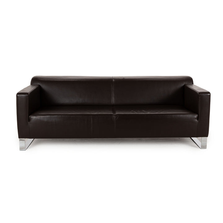 Machalke Leather Three-Seater Brown Sofa Couch