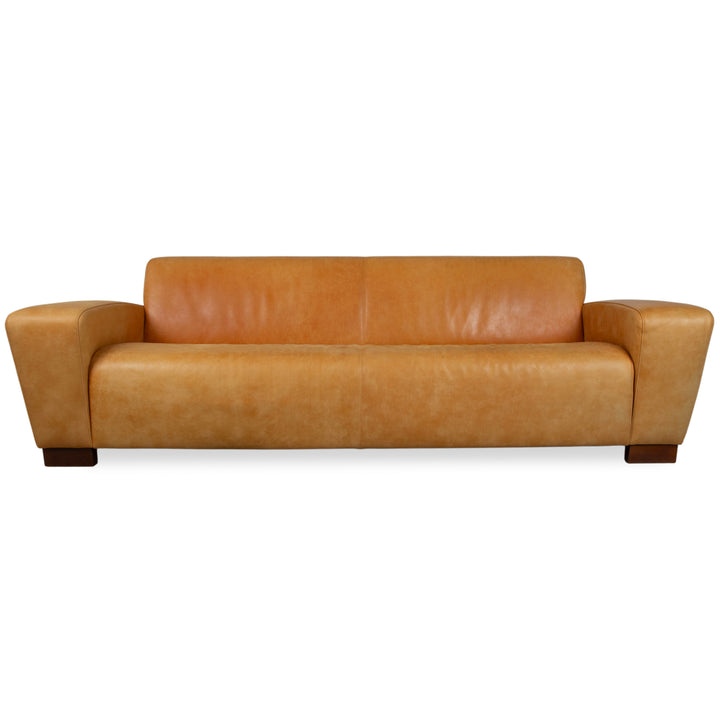 Machalke Leder Dreisitzer Gelb Cognac Sofa Couch