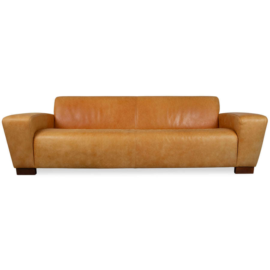 Machalke Leder Dreisitzer Gelb Cognac Sofa Couch