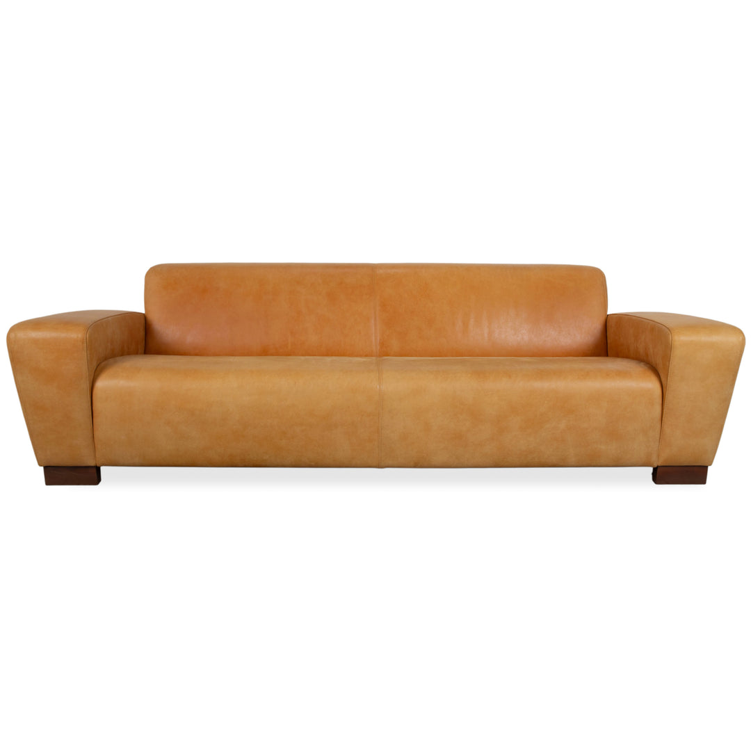 Machalke Leder Dreisitzer Gelb Cognac Sofa Couch