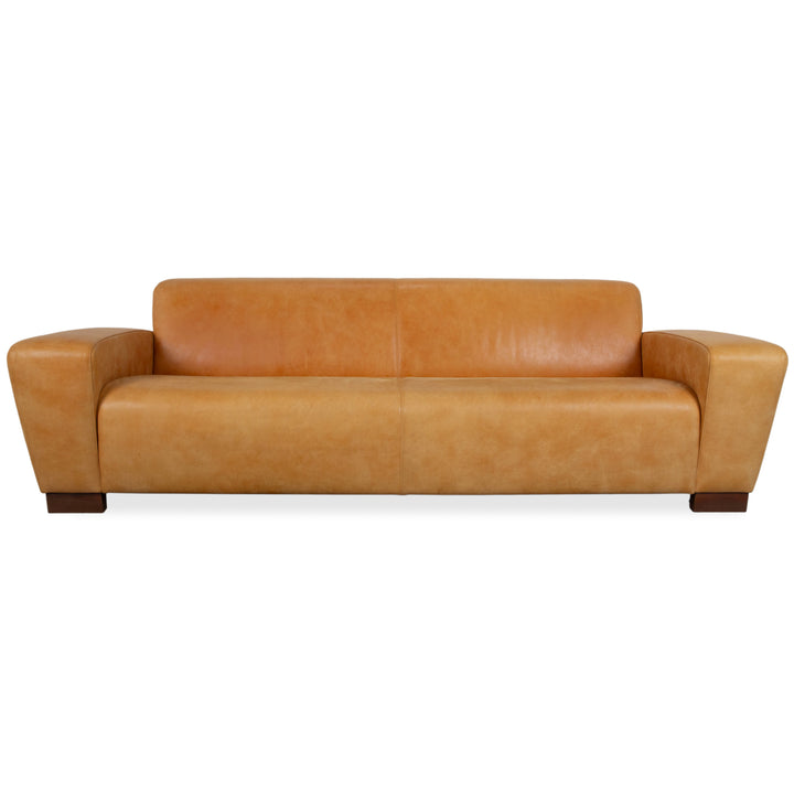 Machalke Leder Dreisitzer Gelb Cognac Sofa Couch