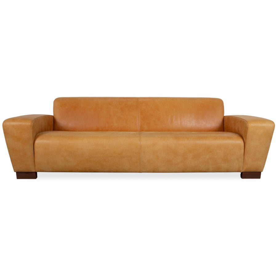 Machalke Leder Dreisitzer Gelb Cognac Sofa Couch