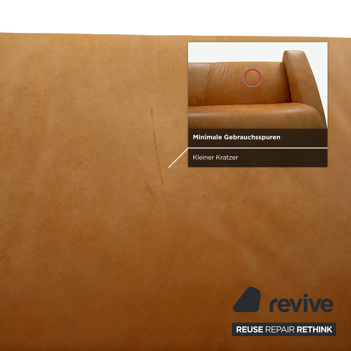 Machalke Leder Dreisitzer Gelb Cognac Sofa Couch