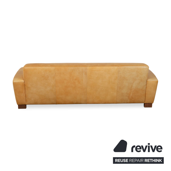 Machalke Leder Dreisitzer Gelb Cognac Sofa Couch