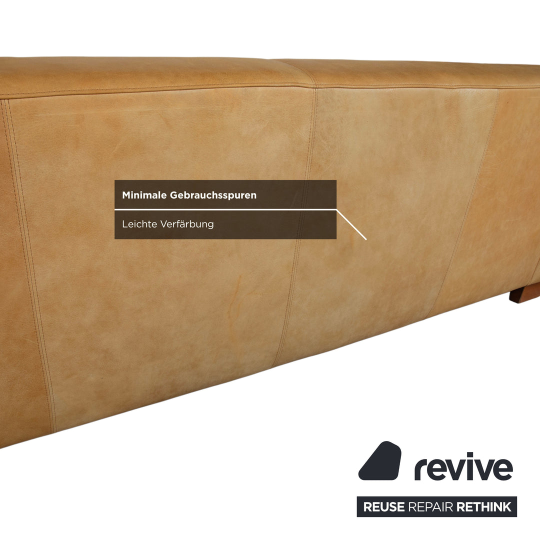 Machalke Leder Dreisitzer Gelb Cognac Sofa Couch
