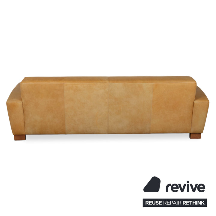 Machalke Leder Dreisitzer Gelb Cognac Sofa Couch