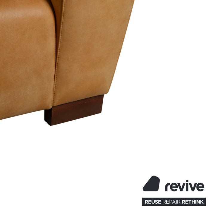 Machalke Leder Dreisitzer Gelb Cognac Sofa Couch