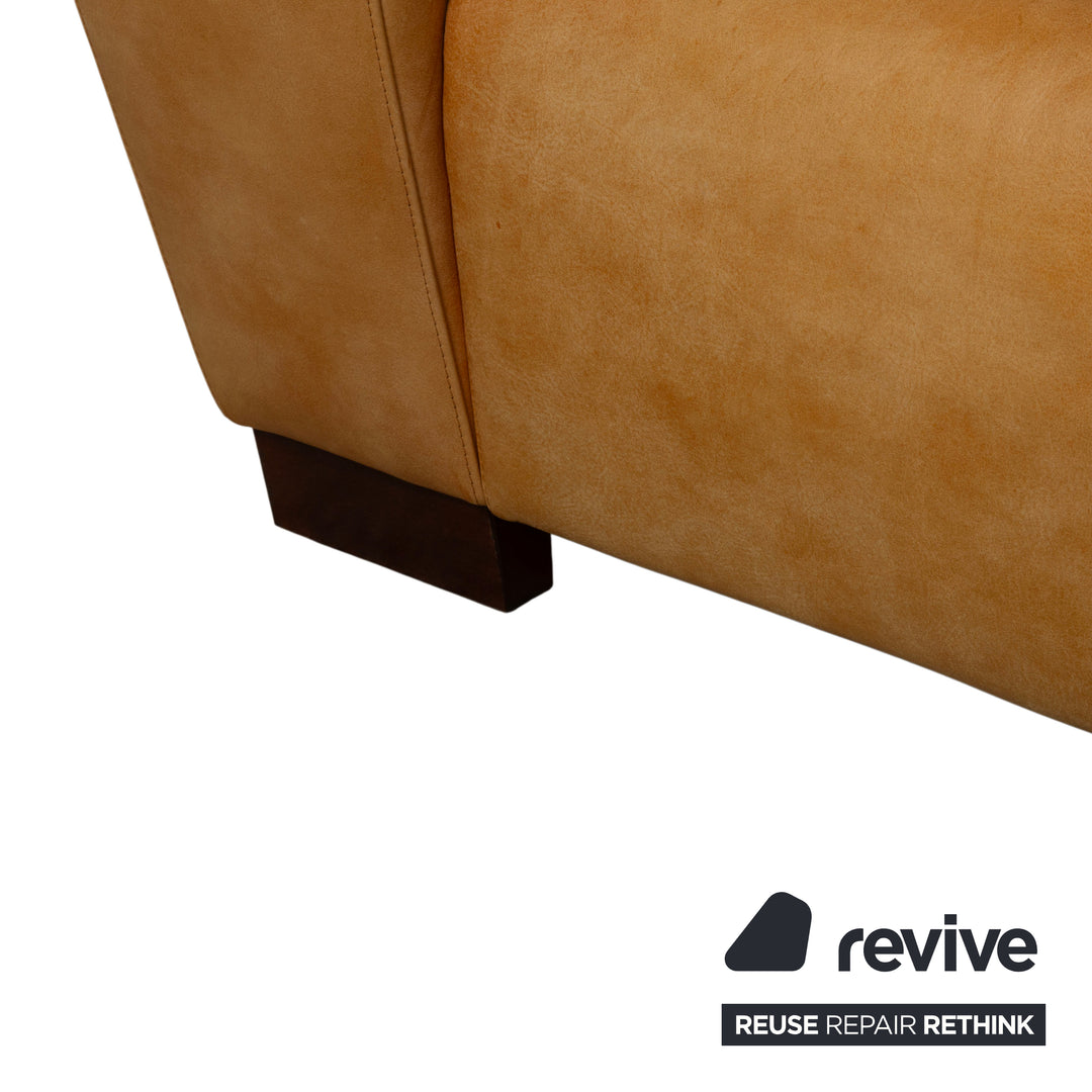 Machalke Leder Dreisitzer Gelb Cognac Sofa Couch