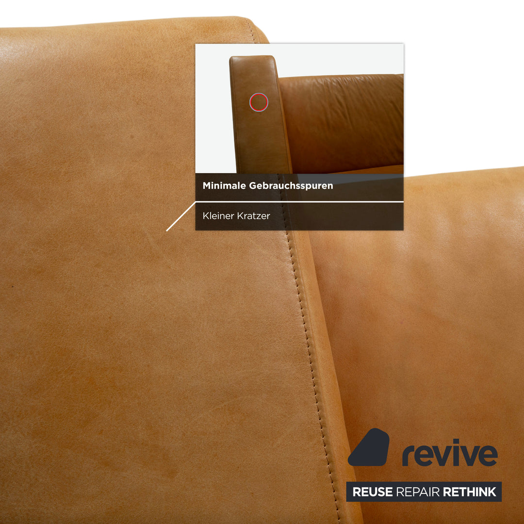 Machalke Leder Dreisitzer Gelb Cognac Sofa Couch