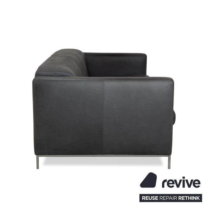 Machalke Leder Dreisitzer Grau Sofa Couch