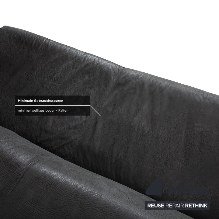 Machalke Leder Dreisitzer Grau Sofa Couch