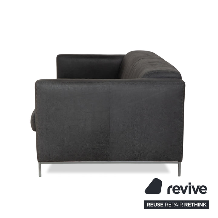 Machalke Leder Dreisitzer Grau Sofa Couch