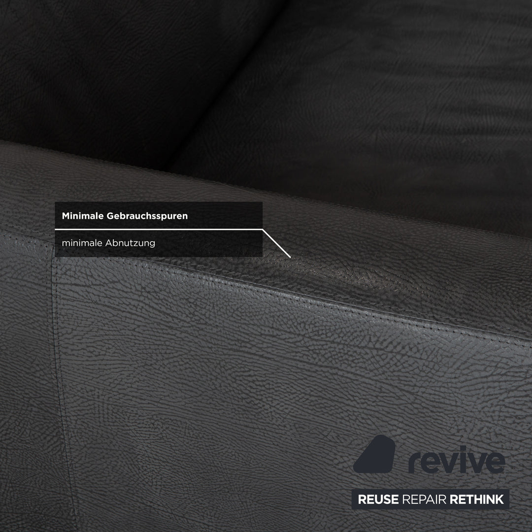 Machalke Leder Dreisitzer Grau Sofa Couch