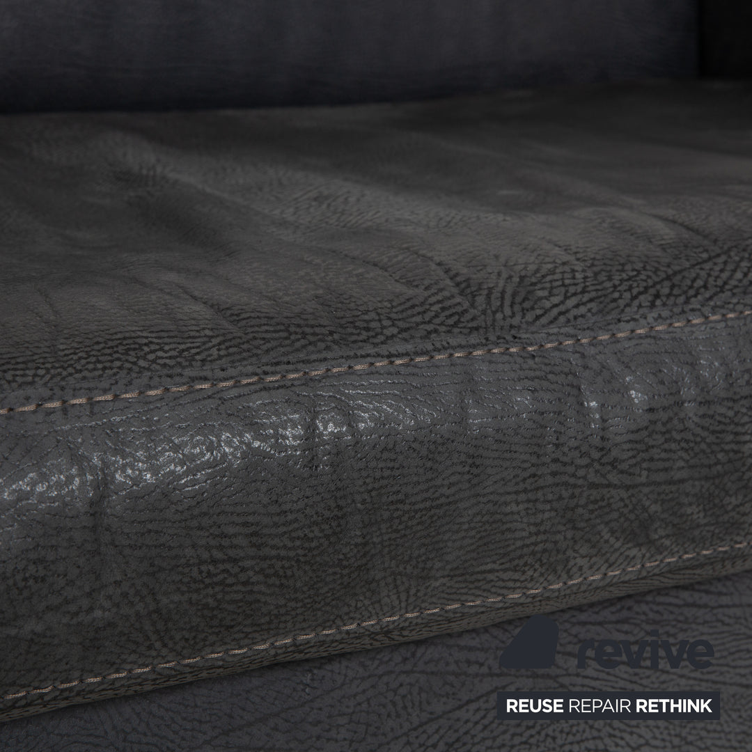 Machalke Leder Dreisitzer Grau Sofa Couch