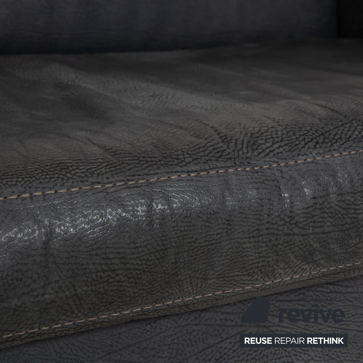 Machalke Leder Dreisitzer Grau Sofa Couch