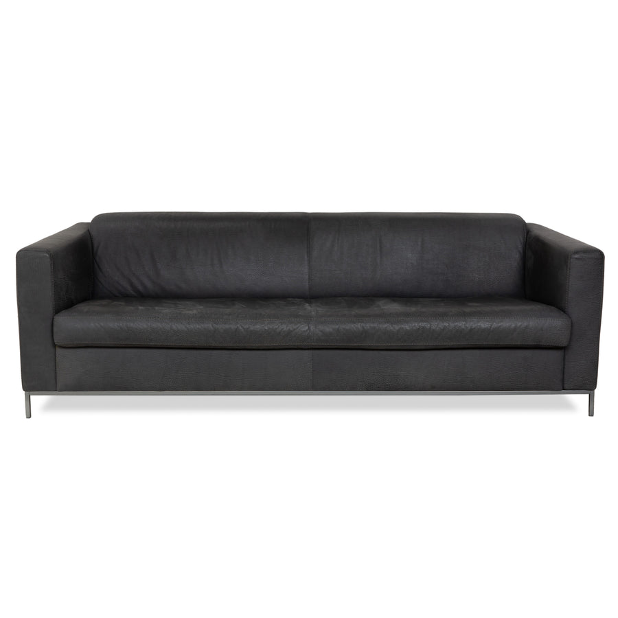 Machalke Leather Three Seater Gray Sofa Couch