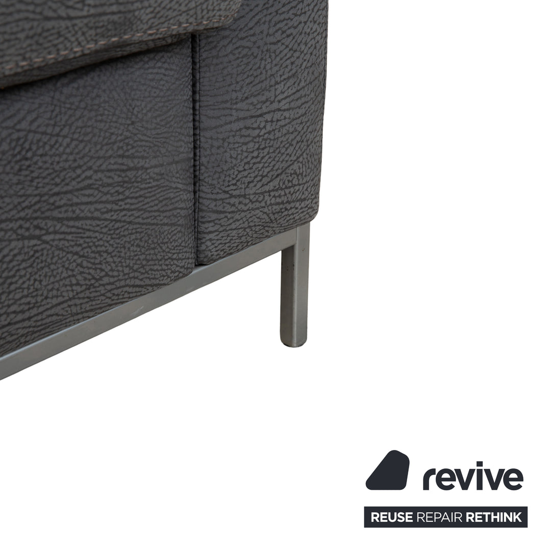Machalke Leder Dreisitzer Grau Sofa Couch