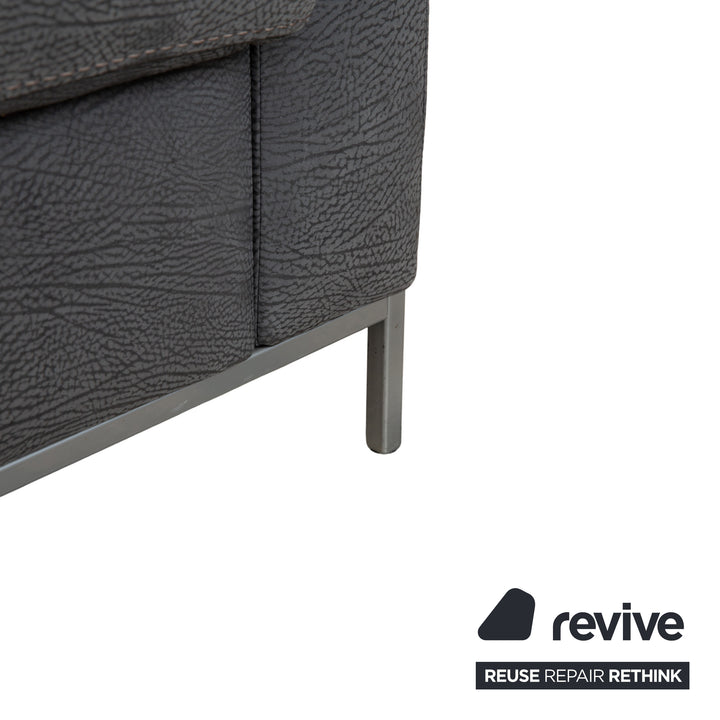 Machalke Leder Dreisitzer Grau Sofa Couch