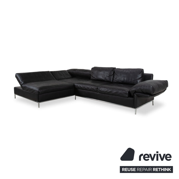 Machalke Leder Dreisitzer Schwarz manuelle Funktion Sofa Couch