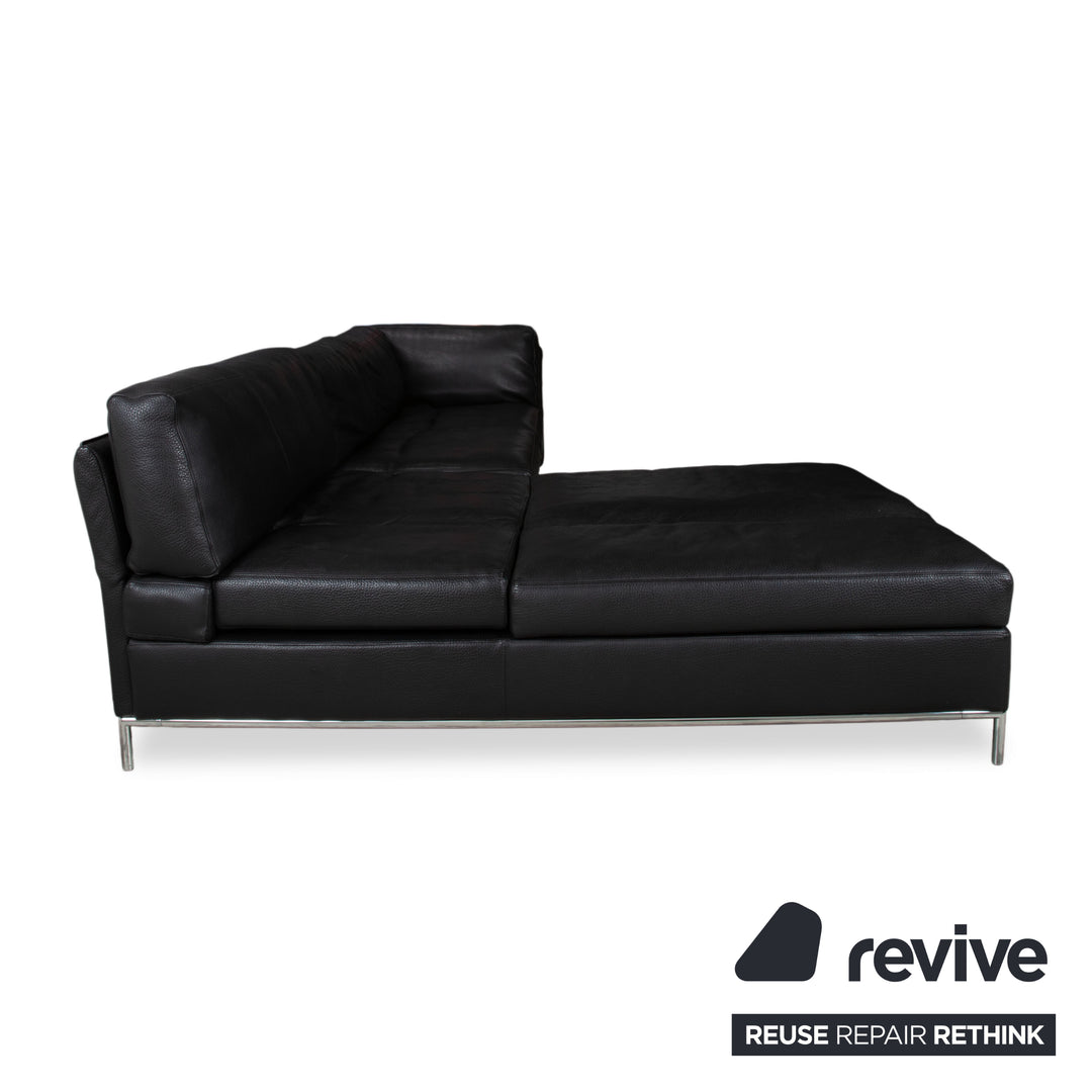 Machalke Leder Dreisitzer Schwarz manuelle Funktion Sofa Couch