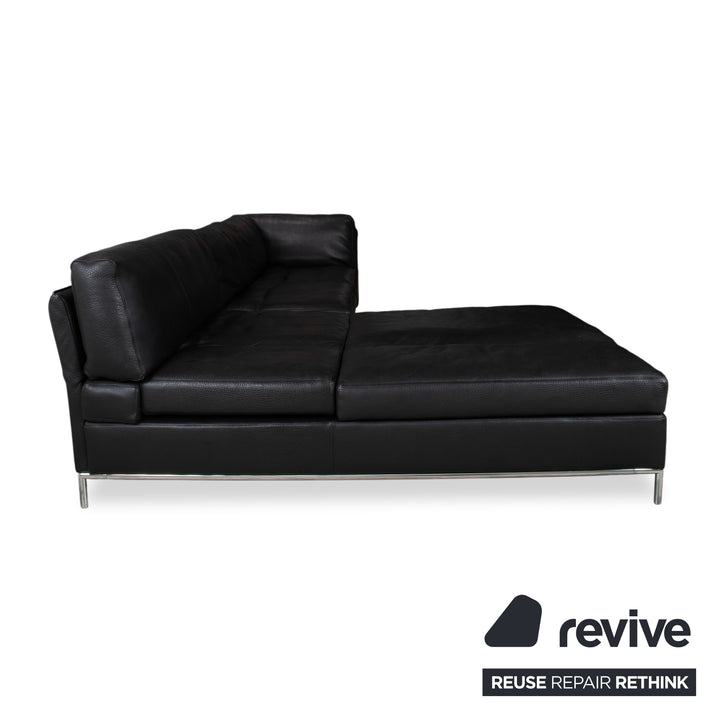 Machalke Leder Dreisitzer Schwarz manuelle Funktion Sofa Couch