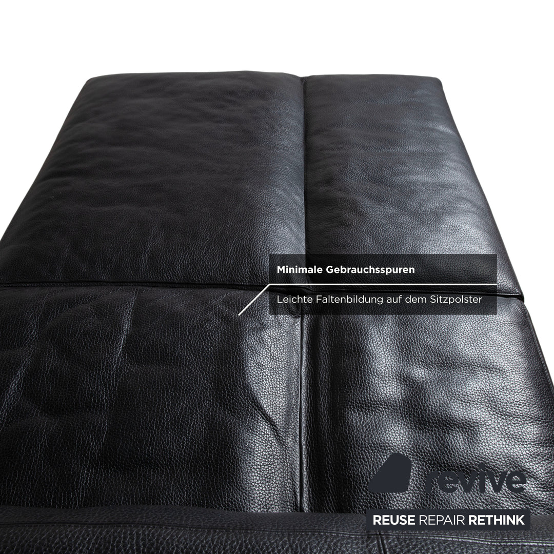 Machalke Leder Dreisitzer Schwarz manuelle Funktion Sofa Couch