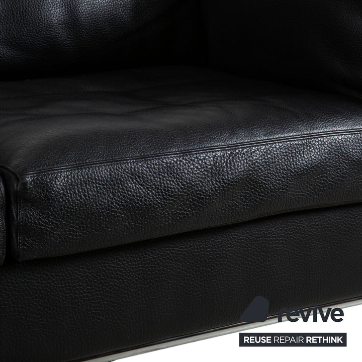 Machalke Leder Dreisitzer Schwarz manuelle Funktion Sofa Couch