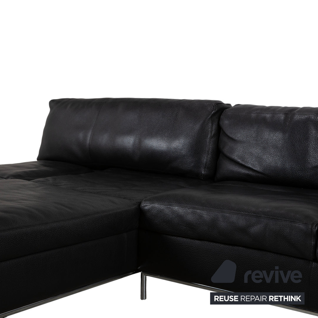 Machalke Leder Dreisitzer Schwarz manuelle Funktion Sofa Couch