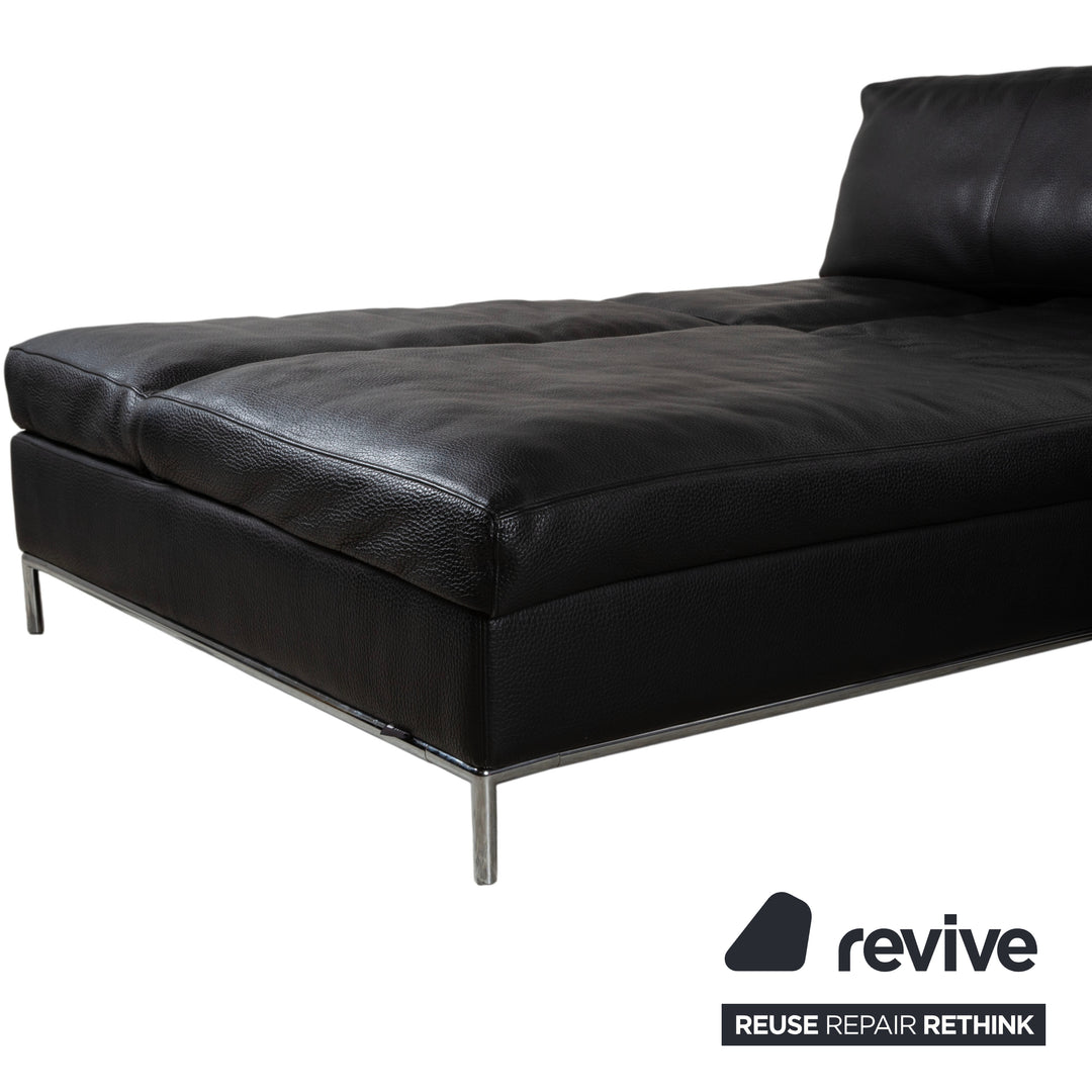 Machalke Leder Dreisitzer Schwarz manuelle Funktion Sofa Couch
