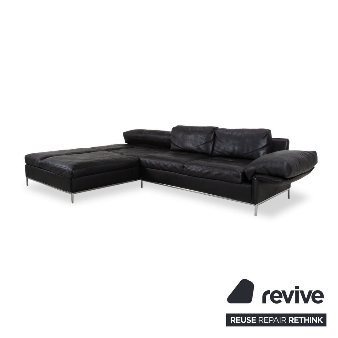 Machalke Leder Dreisitzer Schwarz manuelle Funktion Sofa Couch