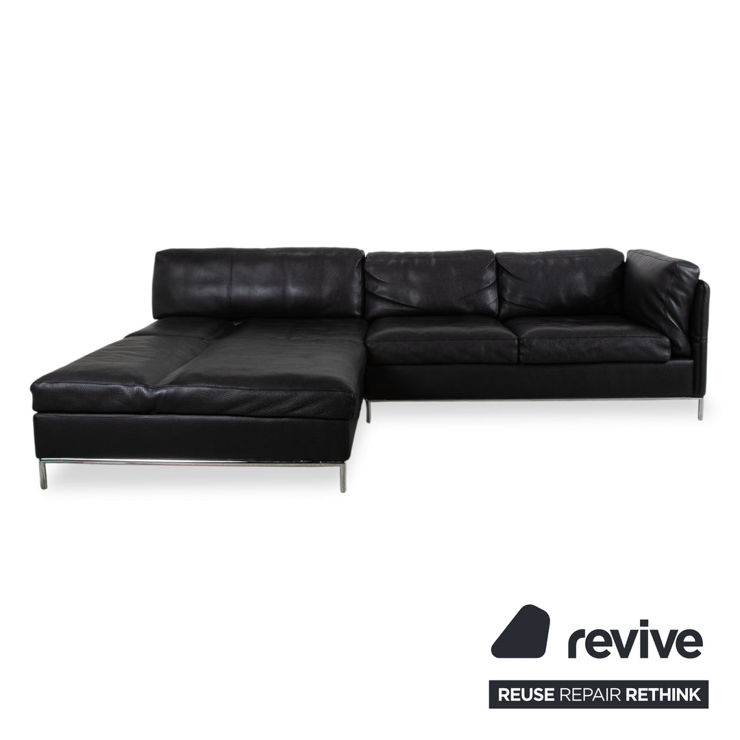 Machalke Leder Dreisitzer Schwarz manuelle Funktion Sofa Couch