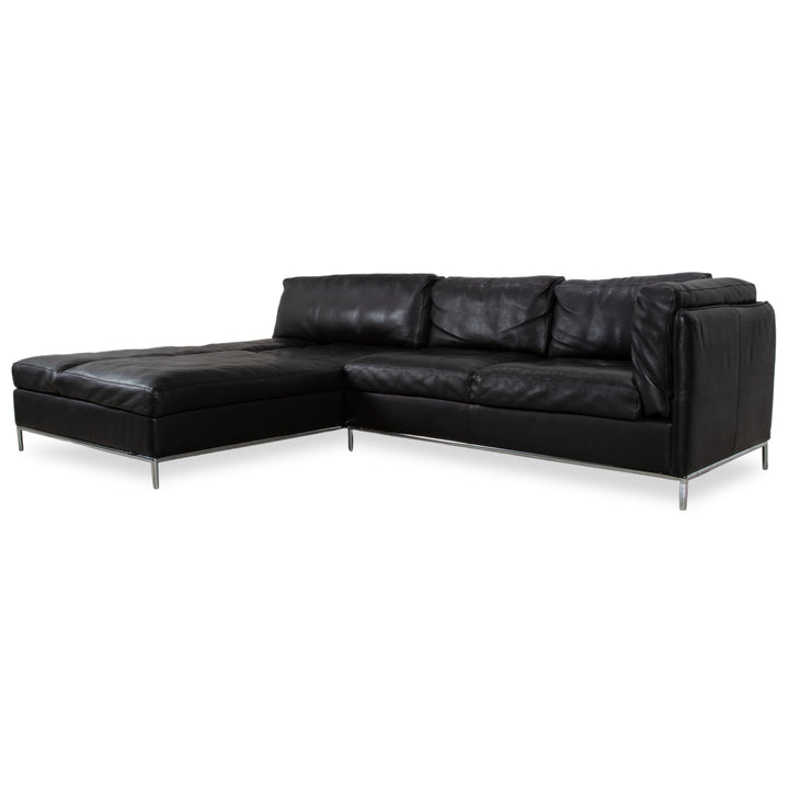 Machalke Leder Dreisitzer Schwarz manuelle Funktion Sofa Couch