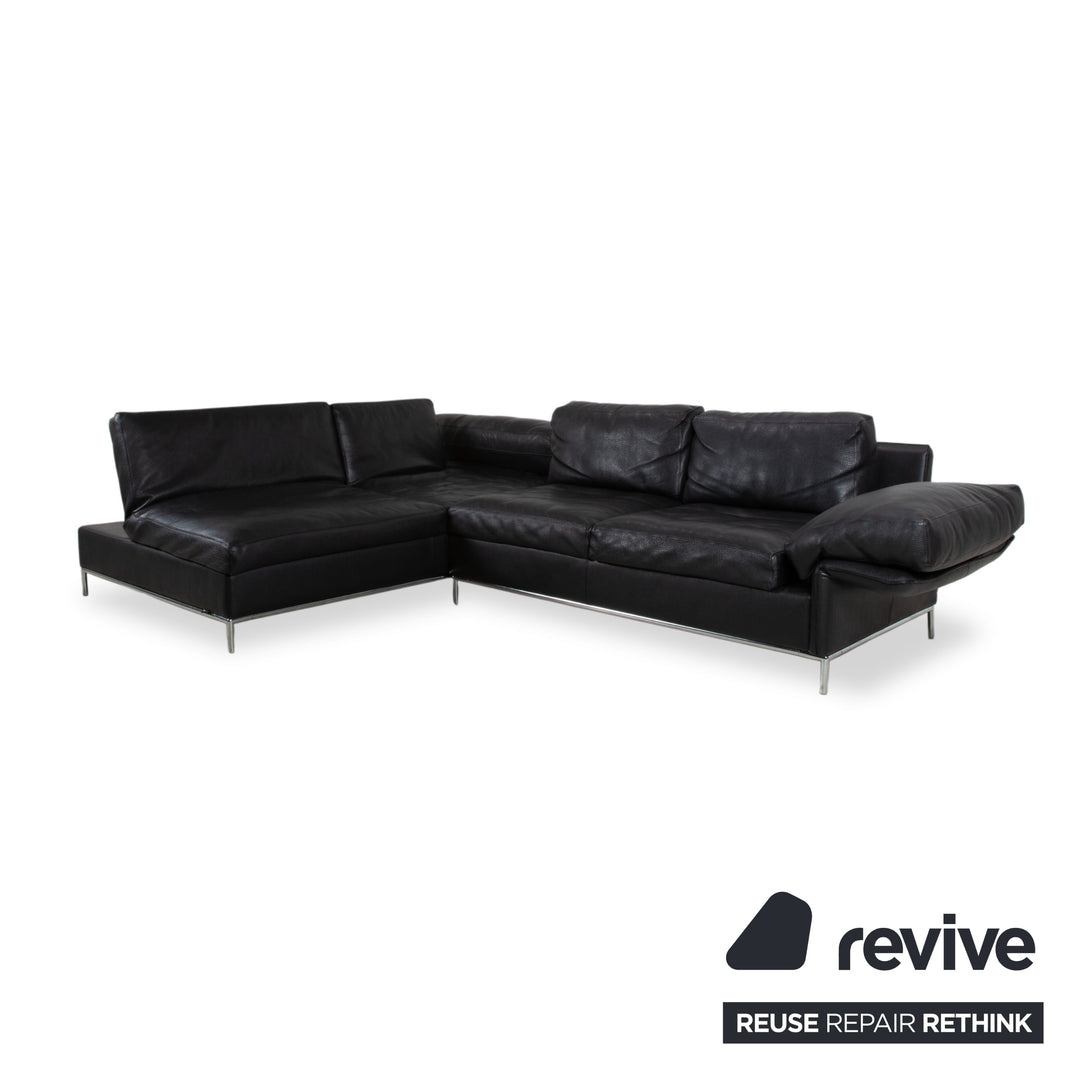 Machalke Leder Dreisitzer Schwarz manuelle Funktion Sofa Couch