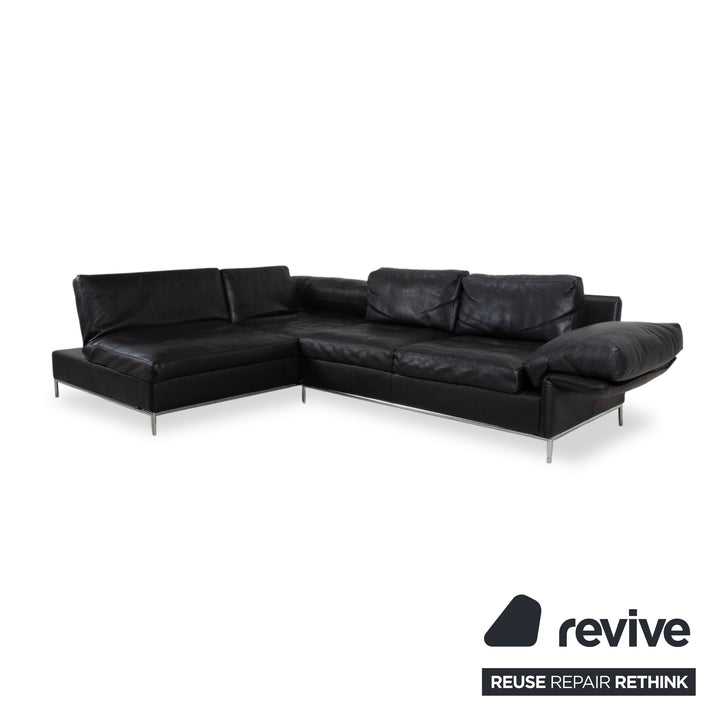 Machalke Leder Dreisitzer Schwarz manuelle Funktion Sofa Couch