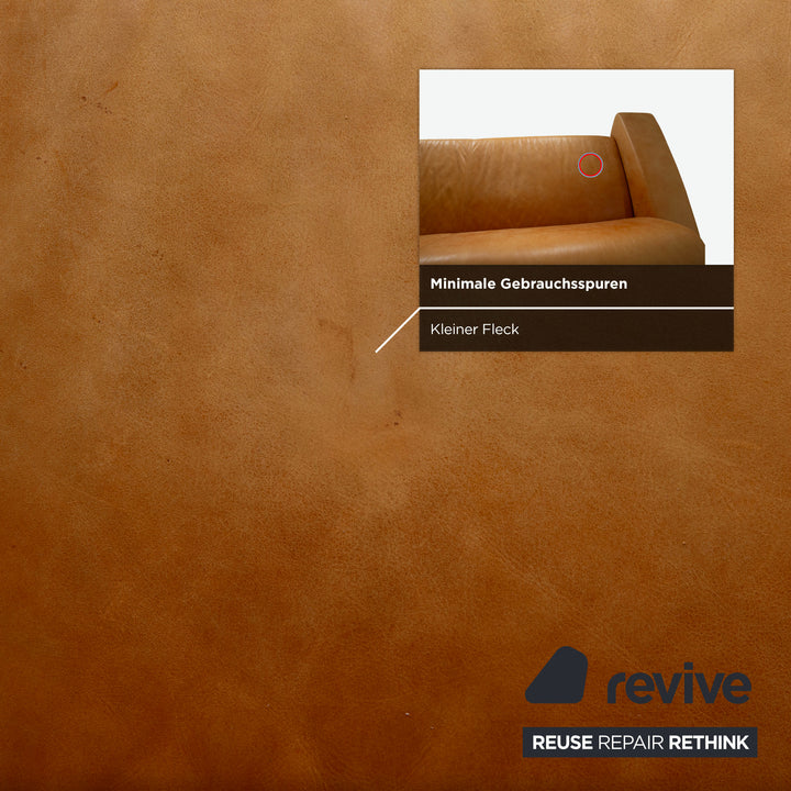 Machalke Leder Dreisitzer Sessel Hocker Gelb Cognac Sofa Couch