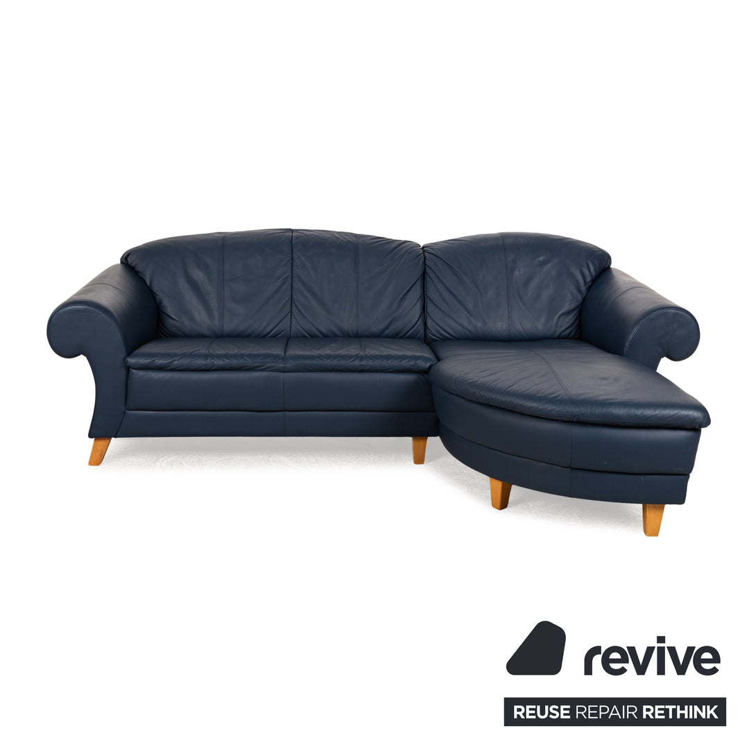 Machalke Leder Ecksofa Blau Recamiere Rechts Sofa Couch