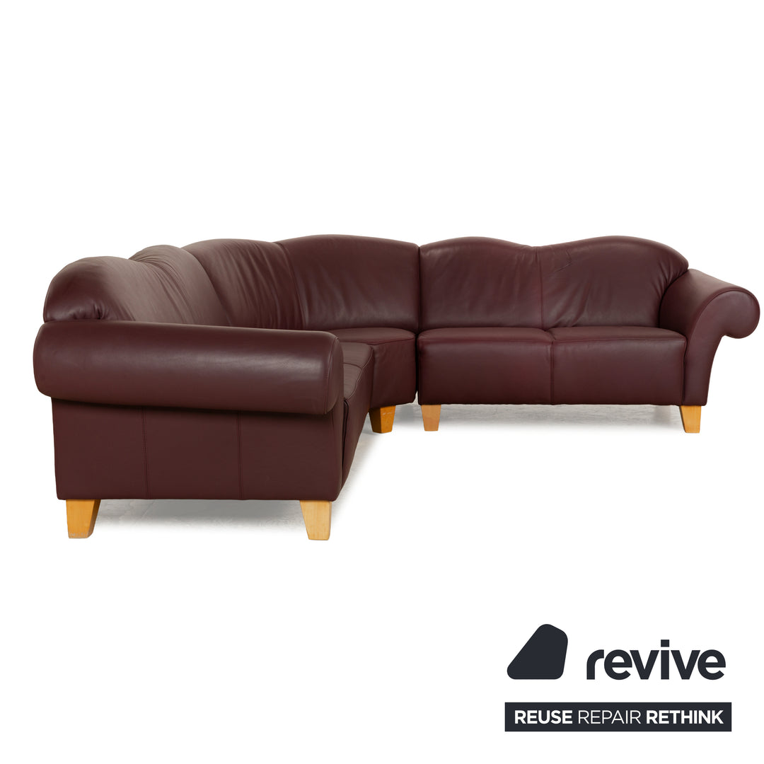 Machalke leather corner sofa brown red sofa couch