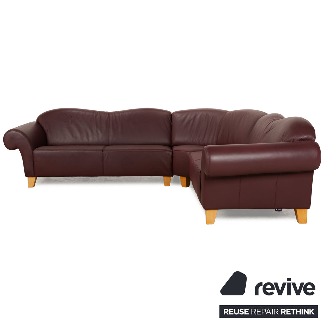 Machalke leather corner sofa brown red sofa couch