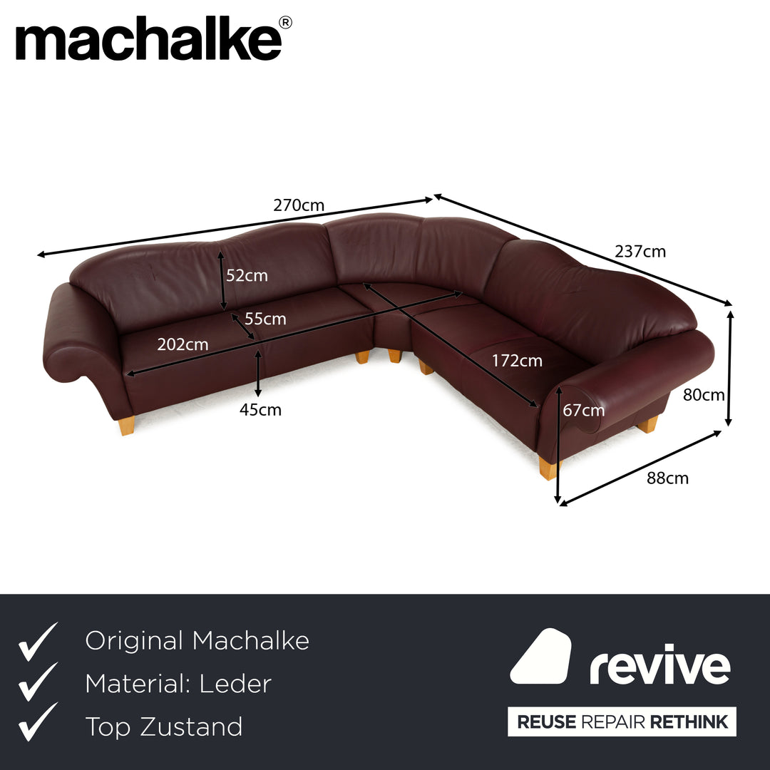 Machalke leather corner sofa brown red sofa couch