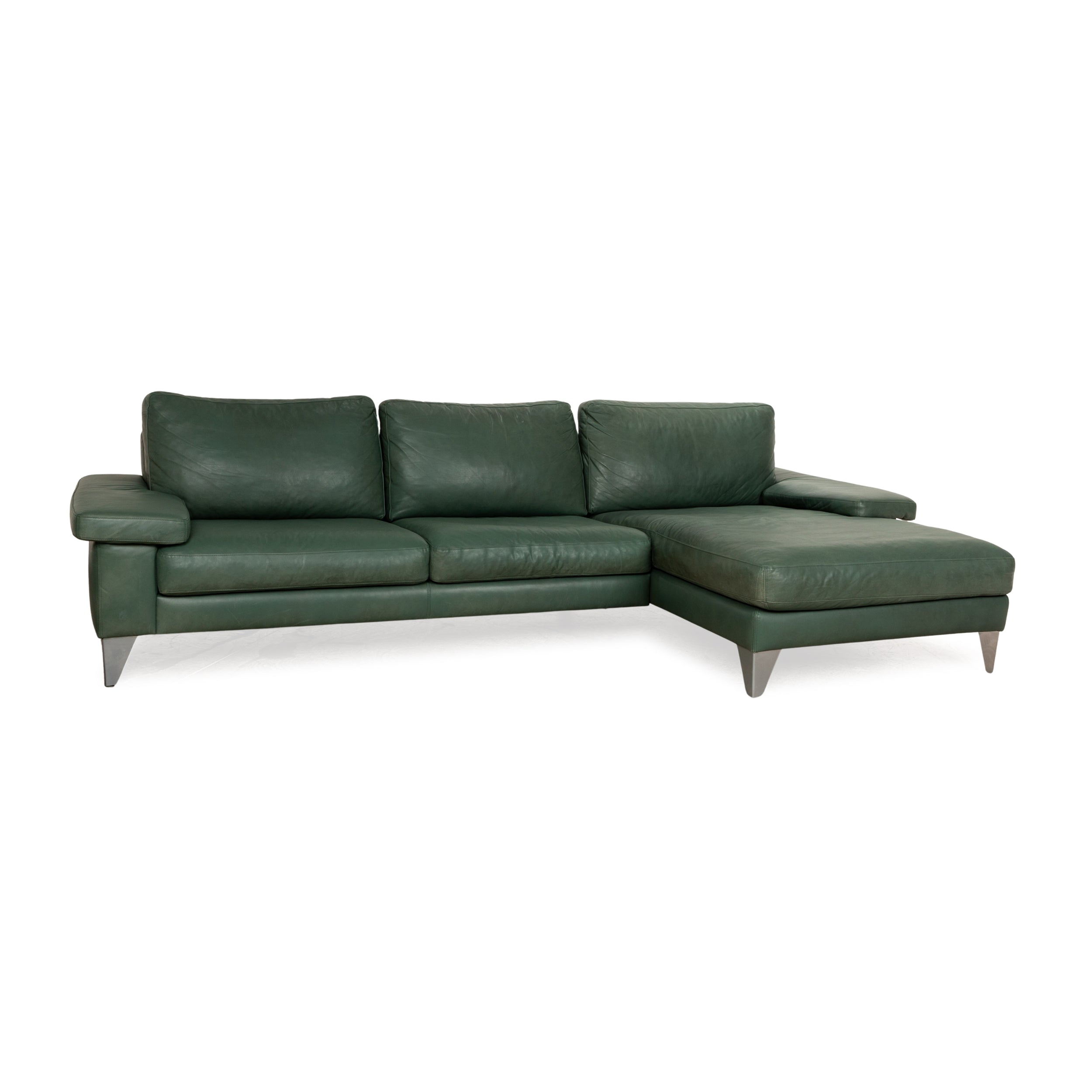 Machalke Ecksofa Grun Leder 2. Hand Revive