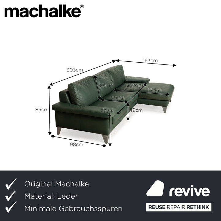 Machalke Leder Ecksofa Grün Recamiere Rechts Sofa Couch