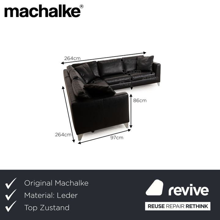 Machalke Leder Ecksofa Schwarz Sofa Couch