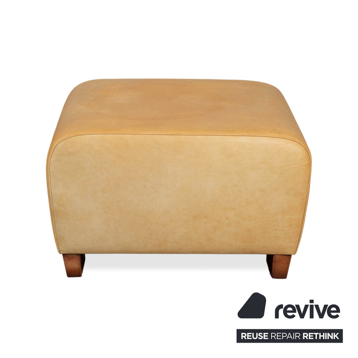 Machalke Leder Hocker Gelb Cognac