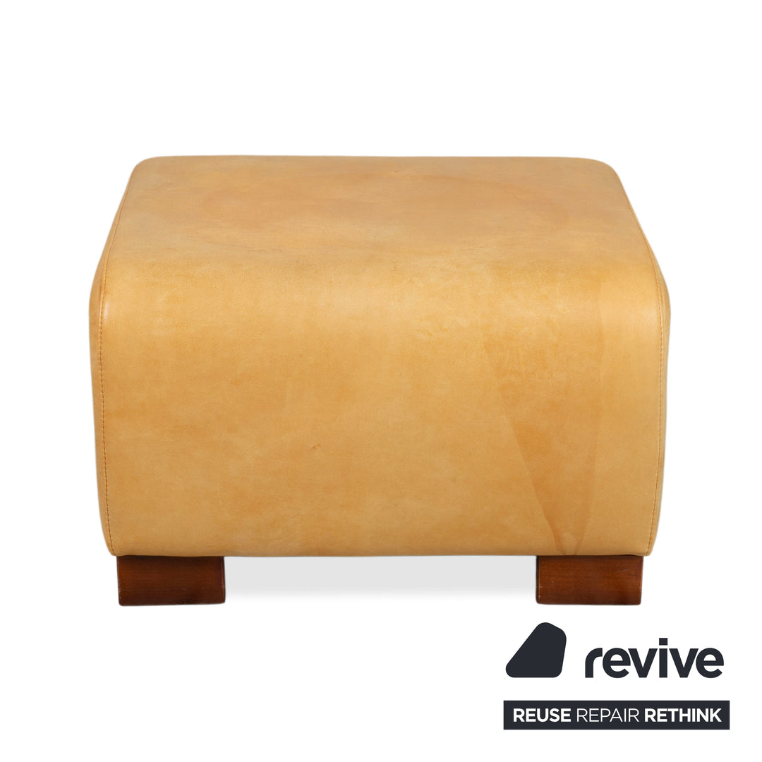 Machalke Leder Hocker Gelb Cognac