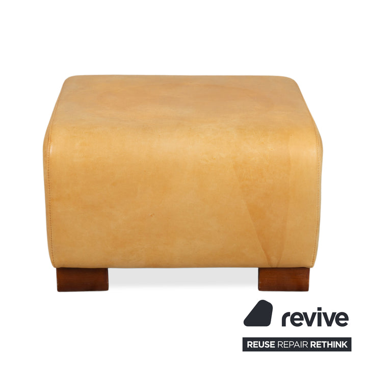 Machalke Leder Hocker Gelb Cognac