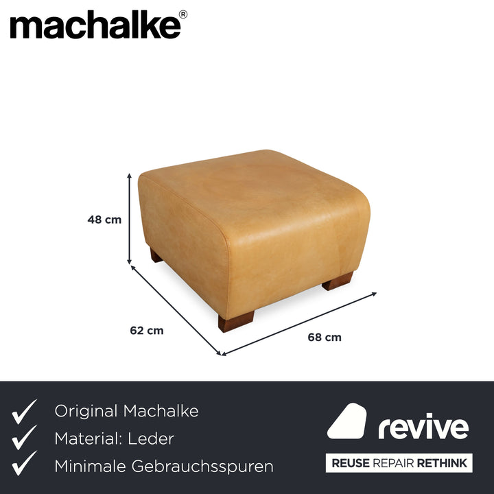 Machalke Leder Hocker Gelb Cognac