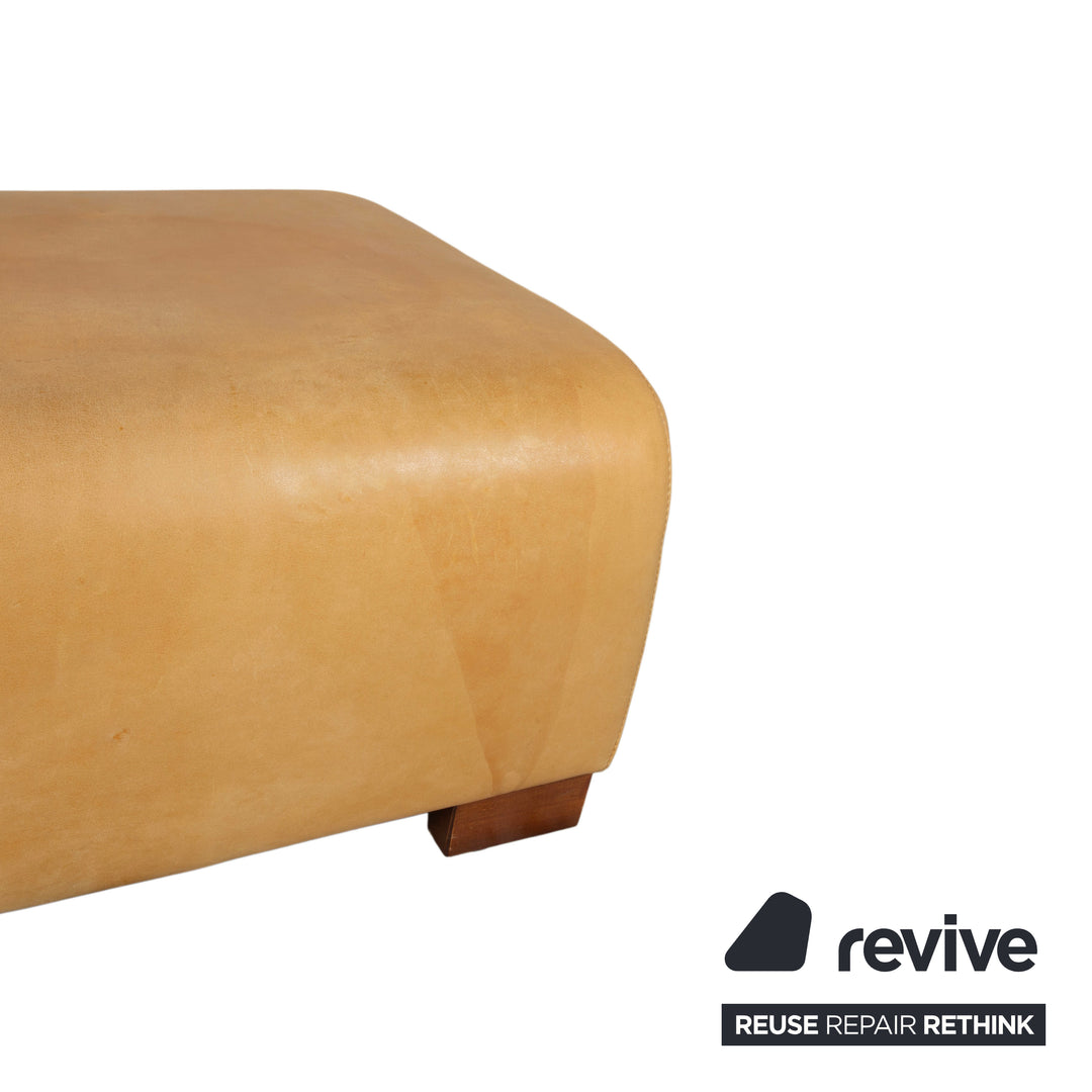 Machalke Leder Hocker Gelb Cognac