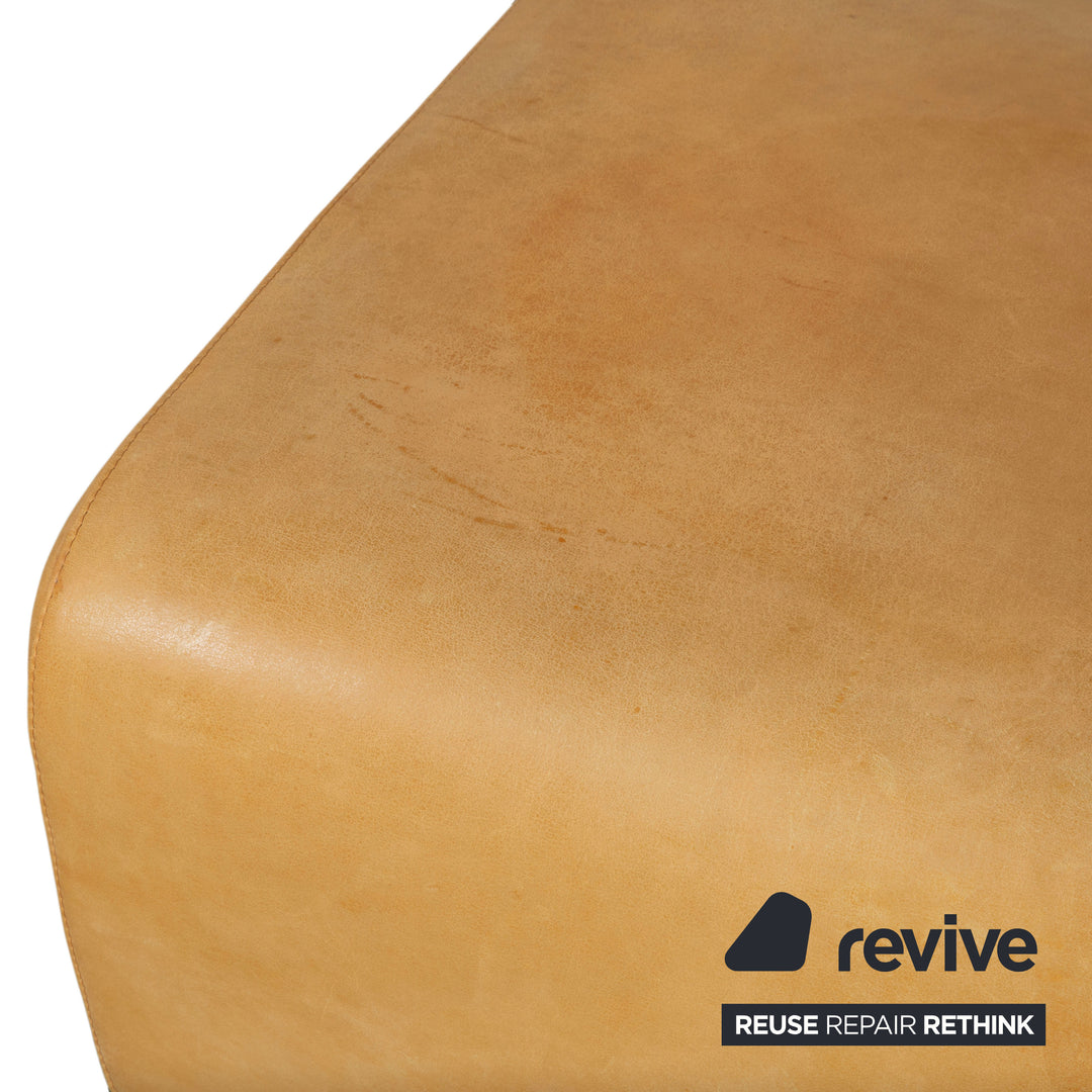 Machalke Leder Hocker Gelb Cognac