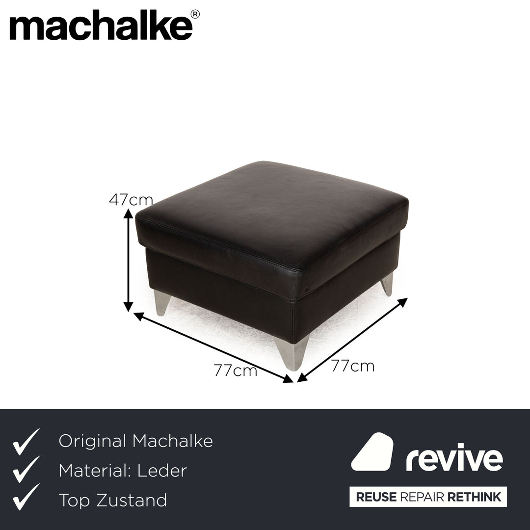 Machalke Leder Hocker Schwarz