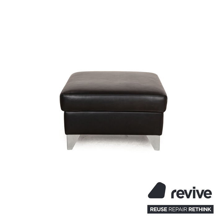 Machalke Leather Stool Black